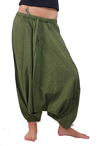 Kunst und Magie Orientalische Haremshose one Size in vielen Farben, Farbe:Army Green