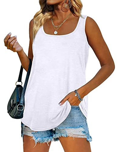 iChunhua Women's Summer Plain Sleeveless Long Vest Tank Tops