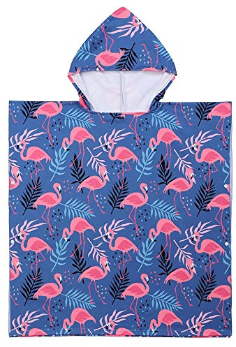 KAKU NANU Badetuch für Kinder, Strandtuch, Kinder, niedliches Motiv, Umhang, Poncho, für Kinder, Mädchen, Jungen, und Kapuzenhandtuch für Kinder