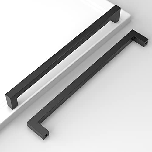 Amerdeco 10 pezzi Maniglie per Mobili da Cucina Nero Maniglie cucina Distanza fori 256 mm armadietti in acciaio inossidabile per mobili da cucina maniglie per mobili per ante da cucina