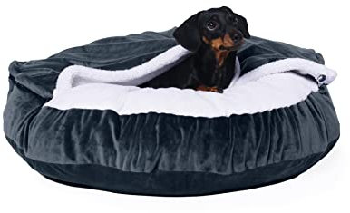 Lous® Flauschiges Hundebett, Hundehöhle, waschbar, große Hunde, kleine Hunde und Katzen, Katzenbett, abnehmbare Decke (L ca.72cm Ø)