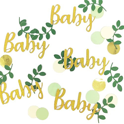 baby shower confetti, 100 Psc baby shower favours Champaign Gold Ivory Sage Green Table Scatter Confetti, Baby Shower Decorations for baby shower props Party Birthday Party Wedding Decoration