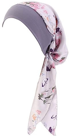 YSTrillion Kopftuch Turban Damen Sommer Bedruckte Schal Turban Kopftücher Headwear Elastische Kopfbedeckung Chemo Damen für Chemo Haarausfall-Purple