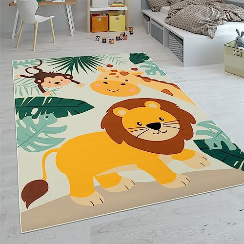 Paco Home Alfombras Infantiles Juego Pelo Corto Coloridas Diferentes Diseños, tamaño:80x150 cm, Color:Beige 3