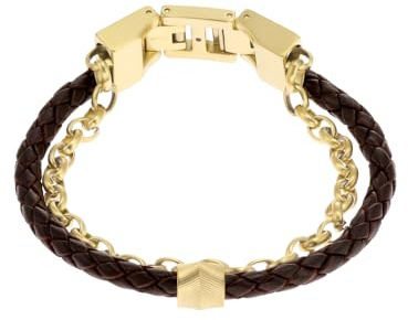 Fossil Herrenarmband, All Stacked Up Lederarmband, L: 219mm, B: 12.5mm