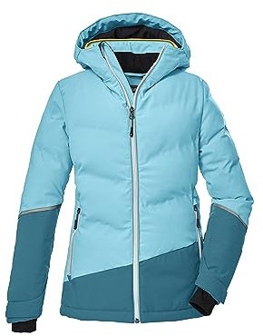 killtec Mädchen Skijacke/Steppjacke mit Kapuze und Schneefang KSW 178 GRLS SKI QLTD JCKT, helltürkis, 128, 39900-000