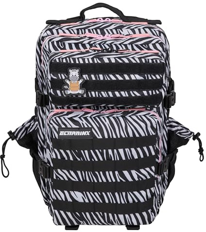 ELITRAINX Mochila 45L Táctica Militar USA Impermeable Deporte, Cabina Avión, CrossTraining, Aire Libre Deportes Gimnasio Portatil by ELITEX TRAINING (Zebra)