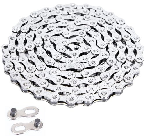 Shallho 10 Speed Bike Kette 116 Links Stahl Hochfeste Fahrrad Derailleur Ketten für 10-Gang Rennräder Mountainbikes