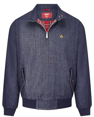 Arthur Mens Denim Harrington Jacket in Navy, Medium
