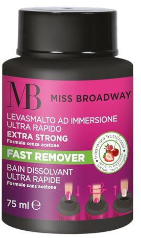 MB MILANO - Bain Dissolvant Vernis à Ongles - Ultra Rapide - Sans Acétone - Parfum Fruits Rouges - 75 ML - Made in Italy