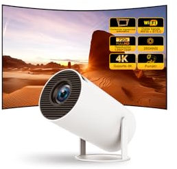 LYNCAST Mini Proyector con WiFi y Bluetooth, Smart Vision Beam con Android 11, Portátil para Exteriores, Soporta 1080P, Auto Keystone Home Movie Projector para PS4