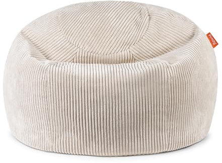 Funzy Sitzsack für Kinder aus Cord mit Füllung aus Schaumstoff, Kindersitzsack für Mädchen und Jungen aus hochwertigen Materialien, Oeko-TEX 100 Zertifiziert mit 3 Jahre Garantie, Creme Beige
