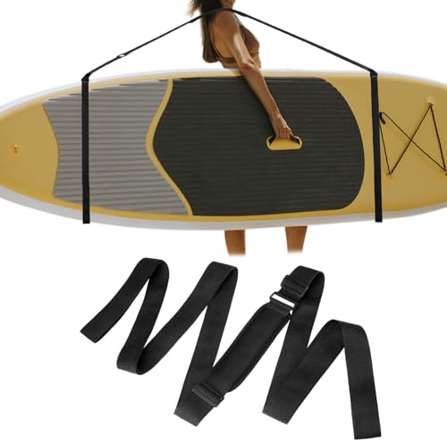 QWORK® Adjustable Paddle Board Carry Strap, SUP Shoulder Strap, Paddleboard Leash, for Kayak, Paddle Board, Surfboard