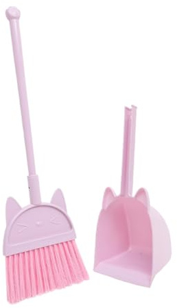 SEWOART 1set Boy Girl Cleaning Tools Broom and Dustpan for Boys and Girls Engaging Housekeeping Playset for Home Use Promotes Parent-boy Girl Interaction Safe and Materials Cat Design