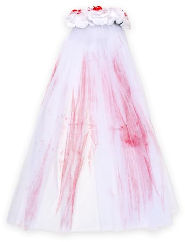 Sprinlot Velo de Novia, Velos Horribles con Peine, Accesorio Cabello para Bodas y Cosplay de Halloween