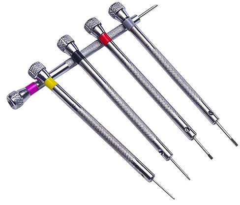 Angoily 5 piezas Kit de Destornilladores Precisión Relojero para Reparación de Relojes Gafas y Joyería Herramienta Portátil Duradera y Ligera para Electrónica y Baterías