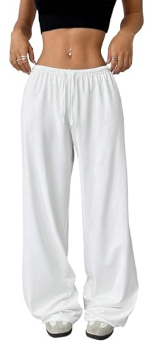 WINKEEY Pantalon Jogging Femme Pantalon Large Fluide Taille Haute Elastique Ultra Doux Léger Casual Sport Été