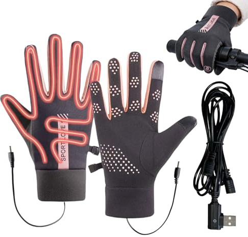 Guantes calefactables eléctricos USB – Guantes cálidos ajustables de 3 modos para hombres y mujeres | Guante de invierno al aire libre para montar senderismo escalada conducir esquí clima frío