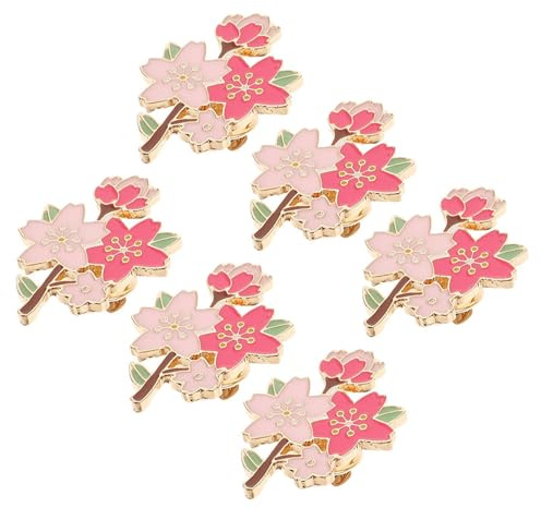 DRESSOOS 8 St Körsbärsblomsbroscher i Metall med Blomdesign Dekorativa och Hållbara Blomnålar för Kvinnor för Kläder Hattar Väskor vid Bröllop och Vardagsbruk
