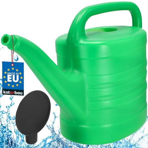 KOTARBAU® Gießkanne 15 Liter Oval - Langlebige Gartengießkanne aus Kunststoff Mit Brause für Innen und Außen - Gartenstecker