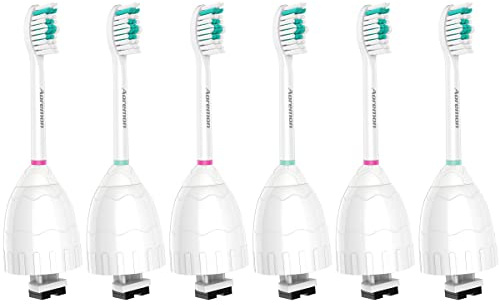Aoremon Replacement Toothbrush Heads Compatible with Philips sonicare E-Series, 6 Pack Replacement Brush Heads Come with Caps