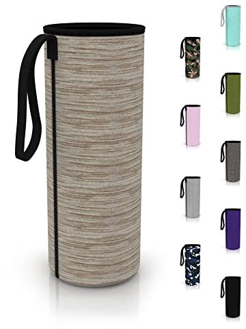 spottle Schutzhülle für Trinkfalschen aus Glas - elastisches Neopren (Beige meliert, 550 ml)
