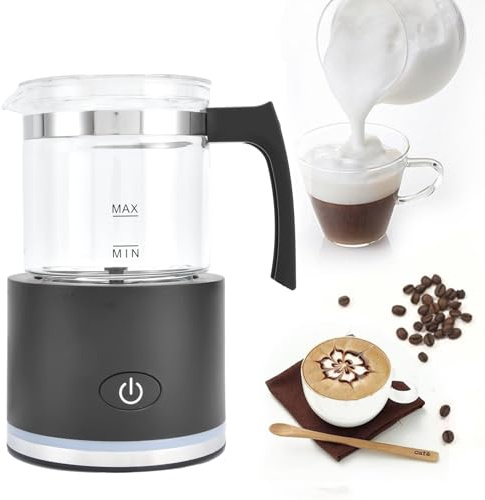 Espumador de Leche Eléctrico 250ml Silenciosa Inducción Automáticas Extraíble Soporte Calentador para Latte Cappuccino Chocolate Caliente