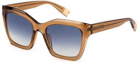 Furla Unisex SFU621V Sunglasses, Shiny Transp.Cognac (0d67), 53