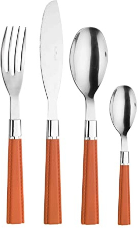 Pintinox 24-teiliges Besteckset aus Samt in Orange, Geschenkbox