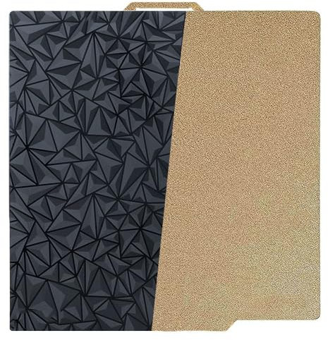 HzdaDeve PEI PEO Hoja para Bambu Lab X1/X1C/X1E/P1P/P1S/A1 Placa de Construcción de Carbono Cama Calentada de Acero para Muelles Plataforma Flexible 257.5x257.5mm Placa Lisa Textura para Impresora 3D
