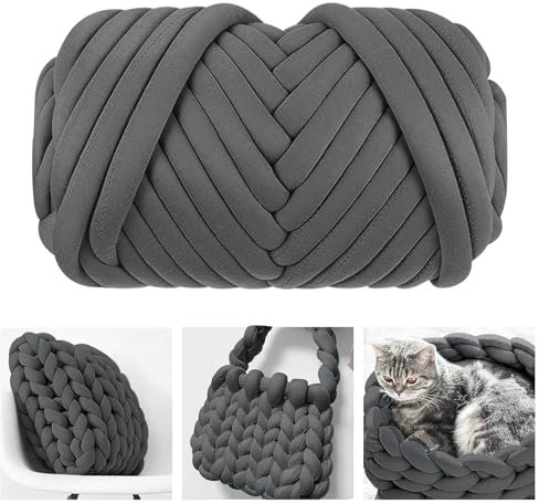 MeYuxg Chunky Yarn Dunkelgrau, 25M Chunky Wolle Superweicher Waschbarer, Stricken & Selbermachen Armstricken Wolle für Dicke Wolle zum Stricken, Handstrickgarn, Grobstrick (500g)