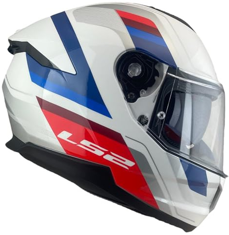 LS2 Helmet Integralhjälm KPA FF808 Stream II storlek L (59/60) Vintage Vit Blå Röd