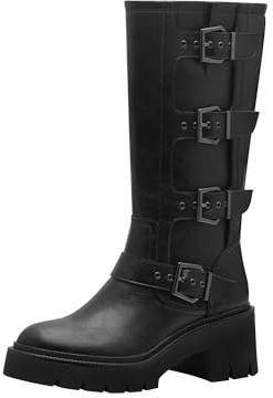Tamaris Botas de Caña Larga para Mujer, Veganas, Negro, 36 EU
