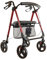 Parvum Nova Rollator – Rot – Leichter und stabiler Rollator für Senioren, faltbar und höhenverstellbar, mit Sitz, Rückenlehne, Tasche, Stockhalter, pannensicheren Rädern – nur 6,9kg – Gehhilfe