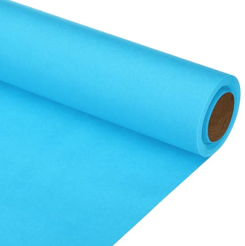 PATIKIL Carta da Regalo 30cm x 8M, 80 GSM Rotolo di Carta Kraft Imballaggio per Poster Bacheche Confezione Regalo Bouquet Fiori, Azzurro