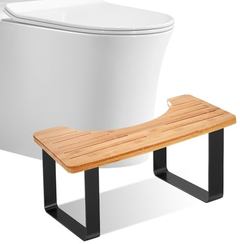 BORDEAG Toilettenhocker Erwachsene, Kackhocker Toilette, Gesunder Tragbarer Toilettenhocker, Klohocker Toiletten Hocker, Verstopfung, Blähungen, Reizdarmsyndrom, Blähungen 44.5 * 30.5 * 5.5cm