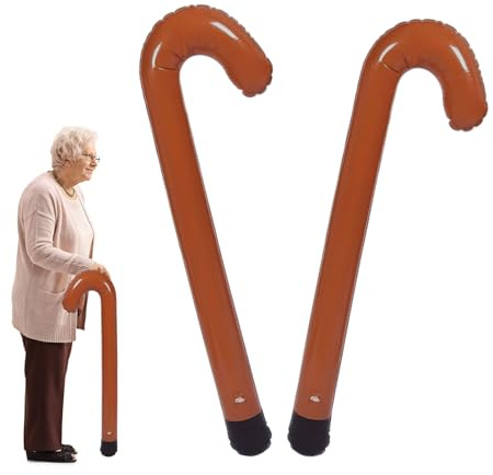 TUONYIS 2 Piezas Bastón Inflable, Bastón Inflable en Color Marrón Accesorios de Disfraz para Carnaval Adultos Niños Carnavales Accesorios para Cosplay Disfrazarse De Abuelos (Marrón)