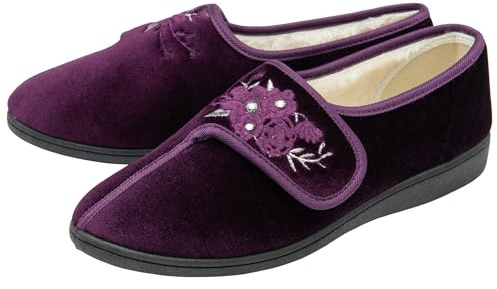 NorthSole Ladies Womens Slippers Slip On Hook & Loop - Purple - UK 6
