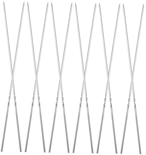 Mikikit 50piezas Brochetas De Espesas Pinchos Metálicos De Acero Inoxidable Para Asar Accesorios Para Barbacoa Perfectos Para Pinchos De Carne La Parrilla