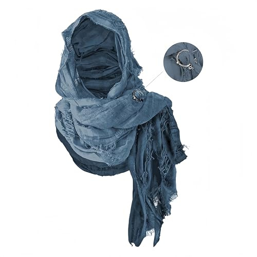 Proumhang Capa con Capucha y Broche Vikingo – Chal Medieval, Bufanda Renacentista para Cosplay. Ideal Como Capa o Bufanda para Hombres y Mujeres,Talla única