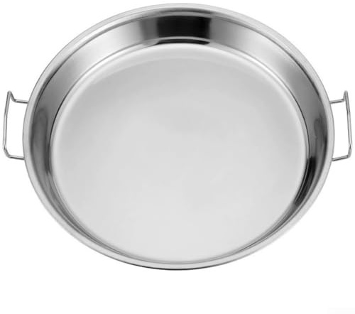 Poêle en acier inoxydable, pour four, grill à induction, poêle à frire au lave-vaisselle pour griller la pizza - fabrication (24 cm)