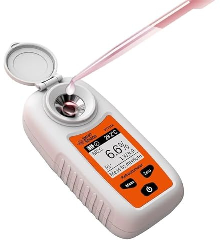 Refractómetro, Refractómetro digital LCD Medidor de Instrumento de medición de contenido de azúcar ATC de bebidas de jugo de fruta 0-35% Sacarómetro