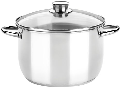 Braisogona Monix Optima ångkokning i rostfritt stål med glaslock, 24 cm, silver