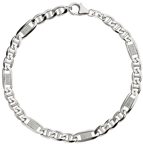 Jobo Herren Damen Steg-Panzer-Armband aus 925 Sterling Silber 5,2 mm 21 cm