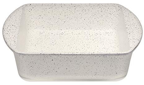 Clear White Glass Ovenware Pie Non Stick Microwave Cooking Dish Tableware Set (Large Square, 1)