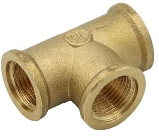 T-Stück 3/8 Zoll IG Messing Abzweig Gewindefittings Wasserrohr Wasserleitung Gewinde Fitting Wasser Rohr Leitung Zubehör
