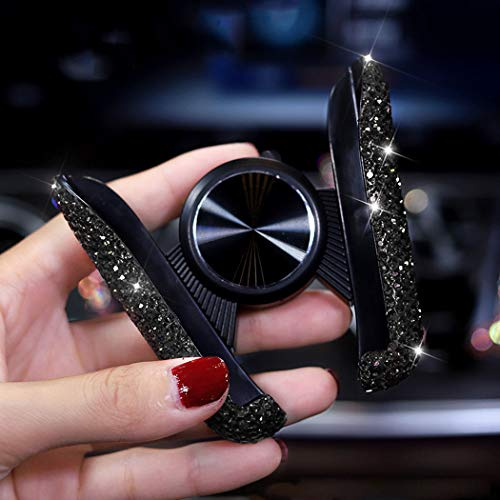 SUNCARACCL Black Bling Phone Holder for Car Vent, Mini Phone Mount