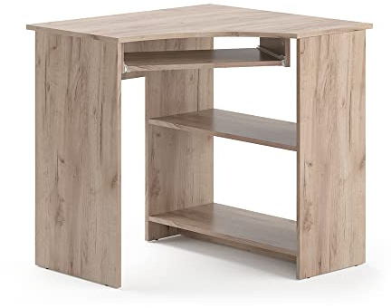 Vicco Bureau d'angle Odin, Sonoma, 83x76cm, avec Plateau Clavier Coulissant et Surfaces de Rangement