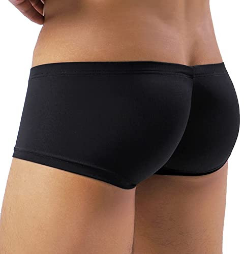 Faringoto Herren-Shorts, Unterwäsche, Eisseide, atmungsaktiv, Slip-Boxershorts, Schwarz , M