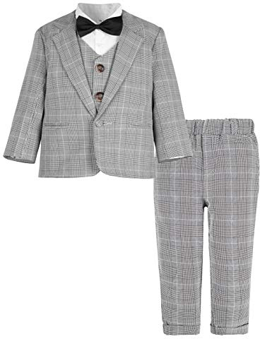 mintgreen Barn Pojke Formellt Bröllop Klänningar Dop Smoking Blazer Kläder 5 st Set